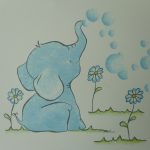 Elefant in blau 50x50 cm